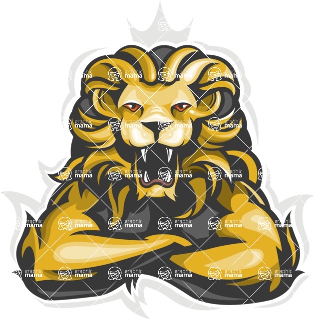 Vector Mascot Collection - Angry Wild Lion Mascot